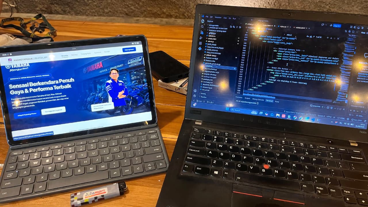 Tampilan Web Penjualan Motor - Anang Yamaha